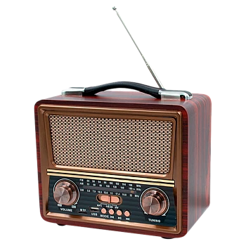 Радиоприемник DEESPI S1218 RE-08 пластик BT/AM/FM/SW/USB/AUX/MicroSD РЕТРО-стиль 