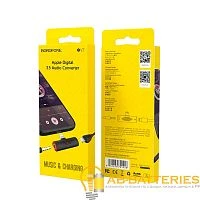 Переходник AUX Borofone BV7 Jack 3.5mm (f)-Lightning (m)/Lightning (f) пластик черный (1/72/288)