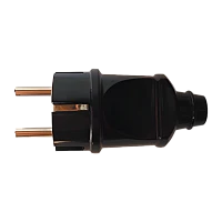 Вилка электрическая Прогресс С/З 16A черный (1/30/300)