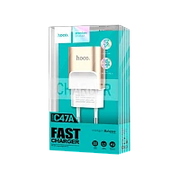 Сетевое З/У HOCO C47A 2USB 2.4A золотой (1/21/126)