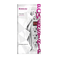 Сетевой фильтр SAFETY SOCKET SR06 5р.С/З 10A 2.0м 3USB/Type-C QC3.0 / PD3 с выкл. белый