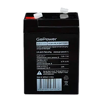 Аккумулятор свинцово-кислотный GoPower LA-645/security 6V 4.5Ah клеммы T1/ F1 в картонной упаковке (