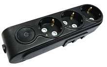 Колодка Makel 3р.С/З с выкл. черный N3310100 (1/20)