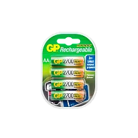 Аккумулятор бытовой GP HR6 AA BL4 NI-MH 2700mAh в пластиковой упаковке (4/40/400) R