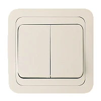 Выключатель Makel Mimoza 2-клав.10A пластик кремовый 25003 (1/12)