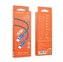 Кабель Borofone BX61 Type-C (m)-Type-C (m) 1м 3.0A нейлон синий (1/360)