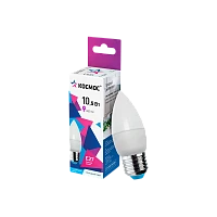 Лампа светодиодная Космос CN E27 10.5W 6500К 220V свеча матовая (1/10/80)