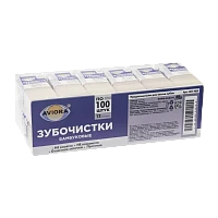 Зубочистки бамбуковые AVIORA, 100 шт. в баночке, 12 уп в блоке (12/480)