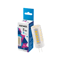 Лампа светодиодная Космос G4 5W 4500К 12V капсула прозрачная (1/100/1000)