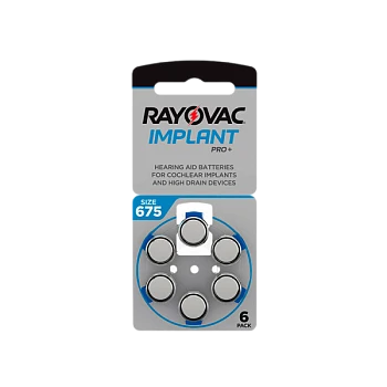 Батарейка Rayovac IMPLANT PRO+ ZA675 BL6 Zinc Air 1.45V (6/60/600)