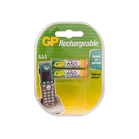 Аккумулятор бытовой GP HR03 AAA BL2 NI-MH 650mAh в пластиковой упаковке (2/20/200) R
