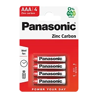 Батарейка Panasonic R03 AAA BL4 Zinc Carbon 1.5V (4/48/240)