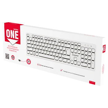Клавиатура беспроводная Smartbuy 252 ONE классическая USB белый (1/20) 