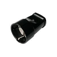 Гнездо штепсельное Прогресс c/з  черное  (1/20/200)