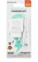 Сетевое З/У Borofone BAS45A Type-C 3.0A 30W QC3.0 с кабелем Type-C белый