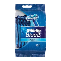 Бритва одноразовая Gillette "Blue II Plus" 2 лезвия 15шт.