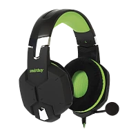 Наушники полноразмерные Smartbuy Rush Viper с микр. игровые черный зеленый