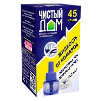 Жидкость от комаров Чистый дом 45 ночей 39мл (1/80)