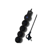 Удлинитель Космос 4р.С/З 10A 3.0м с выкл. ПВС 3х0.75мм² IP20 черный (1/25)