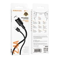 Кабель Borofone BX111 USB (m)-microUSB (m) 1м 2.4A ПВХ черный