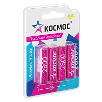 Аккумулятор бытовой Космос HR6 AA BL4 NI-MH 2800mAh (4/48/576)