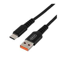 Кабель GoPower GP02T USB (m)-Type-C (m) 1м 2.4A нейлон черный (1/200/800)