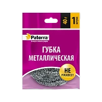 Губка для посуды Paterra Спираль металлическая (1/100)