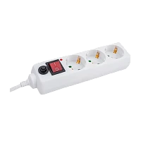 Сетевой фильтр Volsten SP 3x3 3р.С/З 10A 3.0м ПВС 3x0.75мм² с выкл. белый (1/24)