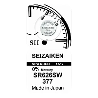 Батарейка SEIZAIKEN 377 (SR626SW) Silver Oxide 1.55V (1/10/100/1000)