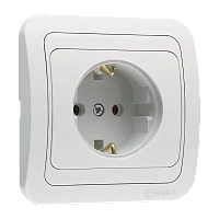 Розетка Makel Mimoza 1гн. 16A С/З белый 12028MAKEL (1/12)