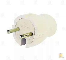 Вилка электрическая Smartbuy Б/З 10A IP20 прямая белый (1/60)