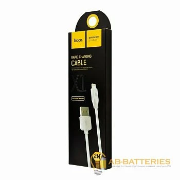 Кабель HOCO X1 USB (m)-Lightning (m) 1.0м 2.4A силикон черный (1/30/300)