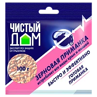 Гранулы родентицид Чистый дом от крыс и мышей 100г (1/50)