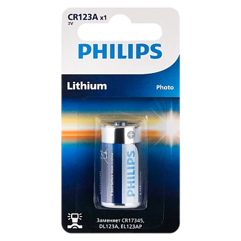 Батарейка Philips CR123A BL1 Lithium 3V (1/10/50)