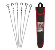 Шампуры Ecos 450х10х0.7мм угловой с витком 6шт. в чехле (1/20)