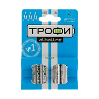 Батарейка Трофи LR03 AAA BL4 Alkaline 1.5V (4/40/960/30720)