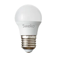 Лампа светодиодная Sweko G45 E27 7W 6500К 230V шар (1/5/100)