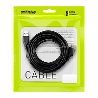 Кабель Smartbuy K-855 USB (m)-USB (f) 5.0м силикон серый (1/80)