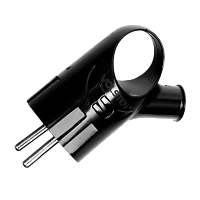 Вилка электрическая Volsten S2-PZ11 С/З 16A угловая с кольцом черный (1/35/350)