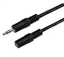 Кабель AUX Perfeo Jack 3.5mm (m)-Jack 3.5mm (f) 5м черный (1/25) 