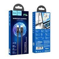 Кабель HOCO X14 Lightning (m)-Type-C (m) 2м 3.0A 20W нейлон черный (1/22/220)