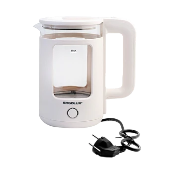 Электрочайник Ergolux ELX-KG08-C01 1800W 1.8л белый (1/12)