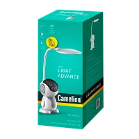 Светильник настольный Camelion KD-858 8W на основании сенс. 1.45м белый (1/6)