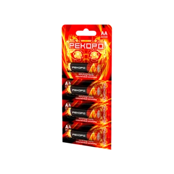 Батарейка Рекорд LR6 AA BL4 Alkaline 1.5V отрывные (4/48/480)