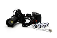 Фонарь налобный Без бренда FA-F38-1-P90 от аккумулятора черный