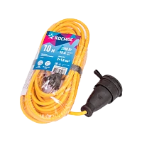 Удлинитель Космос УХ16 1р.Б/З 16A 10.0м ПВС 2x1.5мм² (1/10)