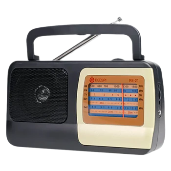 Радиоприемник DEESPI RE-21/408 пластик AM/FM/SW1-2/TV черный (1/40)