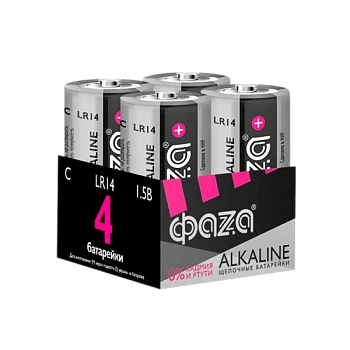 Батарейка Фаzа LR14 C BOX4 Alkaline 1.5V (4/24/96)