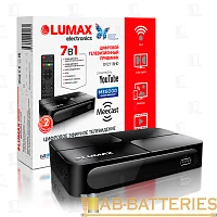 Приставка для цифрового ТВ Lumax DV2118HD DVB-T/T2/C пластик черный (1/20)