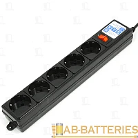 Сетевой фильтр Power Cube 5р.С/З 10A 1.9м ПВС 3x0.75мм² с выкл. черный (1/30)